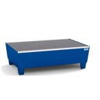   Acél festett kármentő tálca rácsrostéllyal 2 db 200 L-es hordóhoz, 1236x815x355 mm (kék)