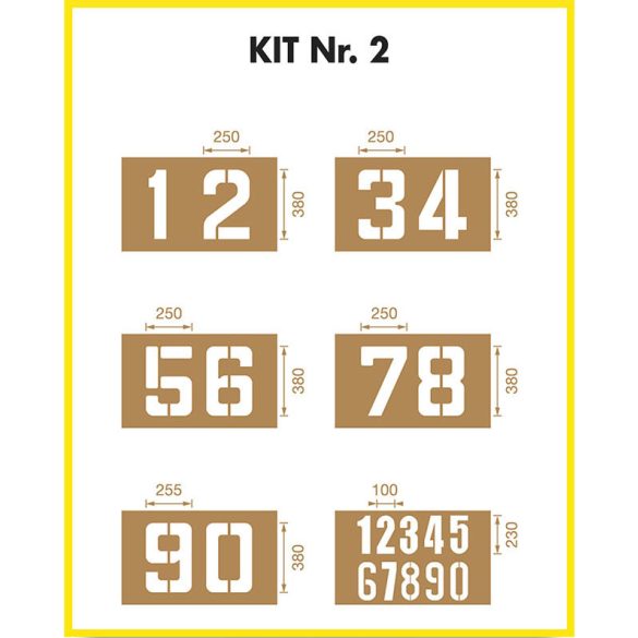 Jelölősablon - kültéri - KIT Nr. 2  (6 db/csomag)