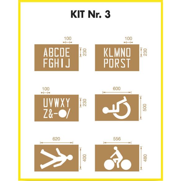 Jelölősablon - kültéri - KIT Nr. 3  (6 db/csomag)