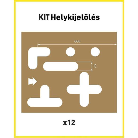 Jelölősablon - ipari - KIT Helykijelölés (12 db/csomag)